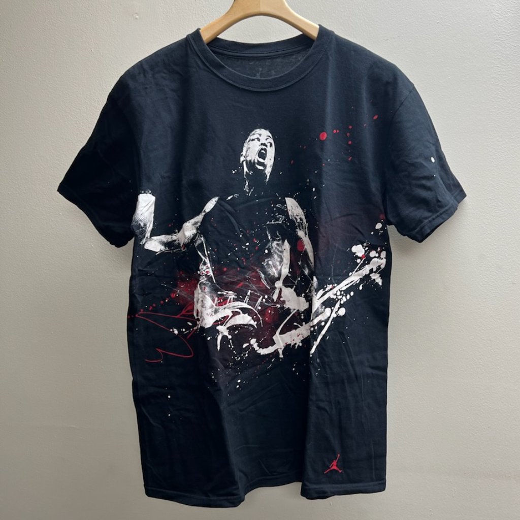 Mens Black Short Sleeve TShirt Dwyane Wade Large
